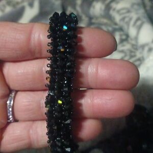 Black glass bracelet